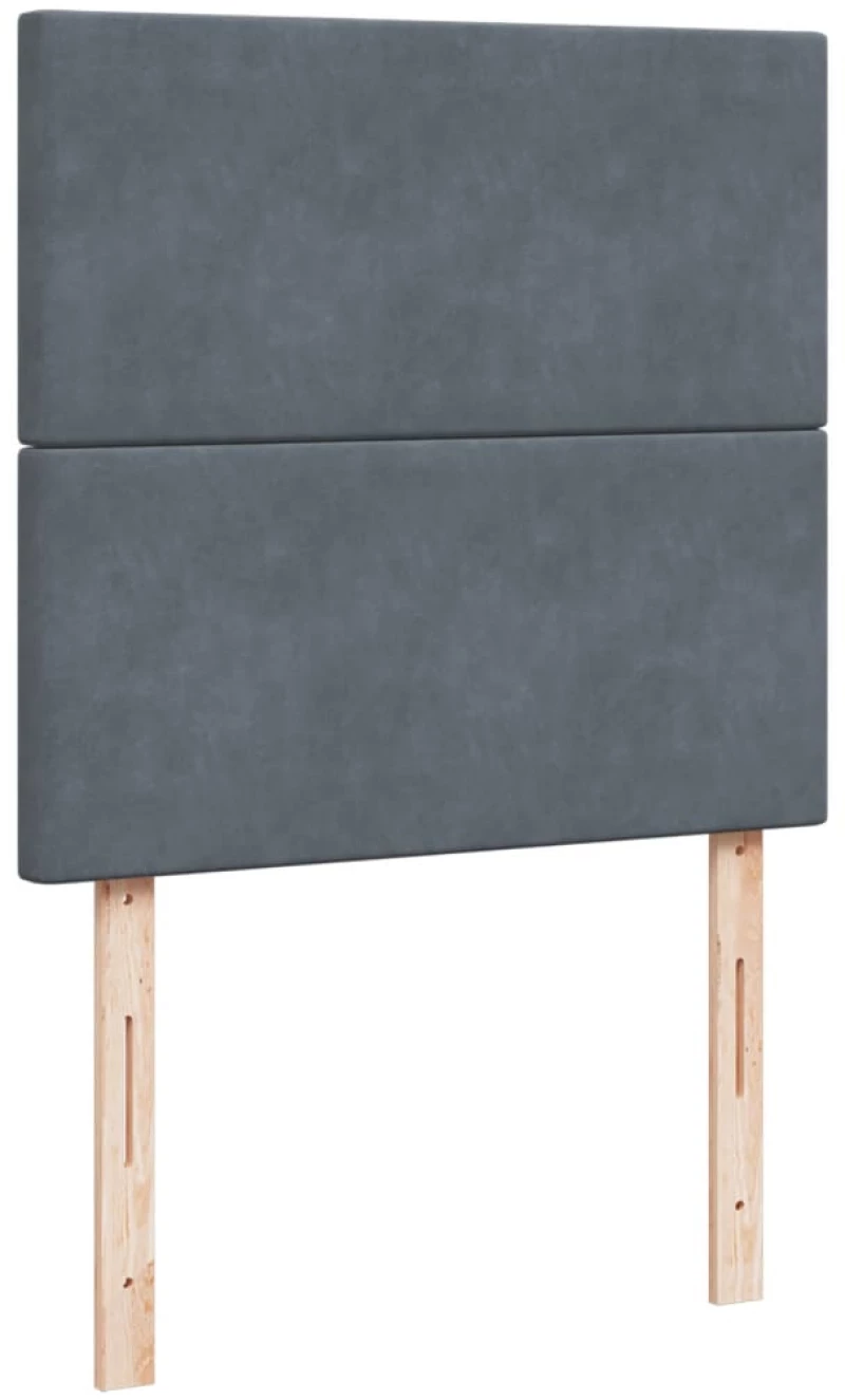 vidaXL Κρεβάτι Boxspring με Στρώμα Σκούρο Γκρι 80x200 εκ. Βελούδινο