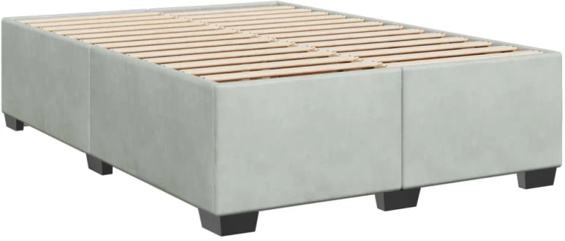 vidaXL Κρεβάτι Boxspring με Στρώμα Ανοιχτό Γκρι 160x200 εκ. Βελούδινο