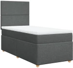 vidaXL Κρεβάτι Boxspring με Στρώμα Σκούρο Γκρι 80x200 εκ. Υφασμάτινο