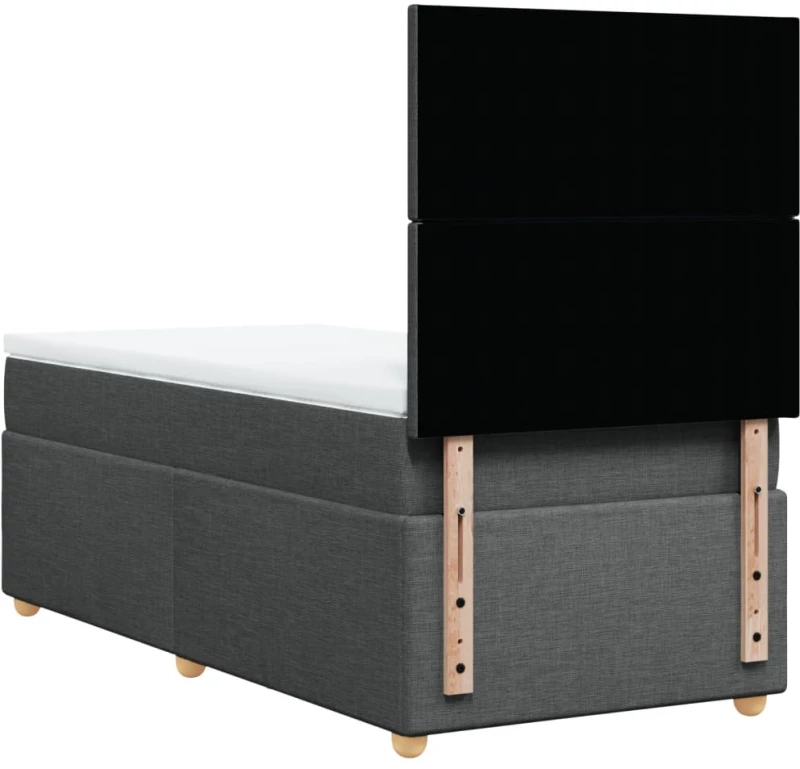 vidaXL Κρεβάτι Boxspring με Στρώμα Σκούρο Γκρι 80x200 εκ. Υφασμάτινο