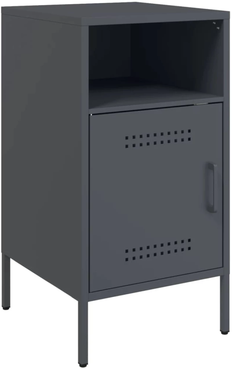 vidaXL Κομοδίνο Ανθρακί 36x39x68 εκ. από Χάλυβα