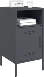 vidaXL Κομοδίνο Ανθρακί 36x39x68 εκ. από Χάλυβα