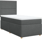 vidaXL Κρεβάτι Boxspring με Στρώμα Σκούρο Γκρι 80x200 εκ. Υφασμάτινο