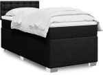 vidaXL Κρεβάτι Boxspring με Στρώμα Μαύρο 90x200 εκ. Υφασμάτινο
