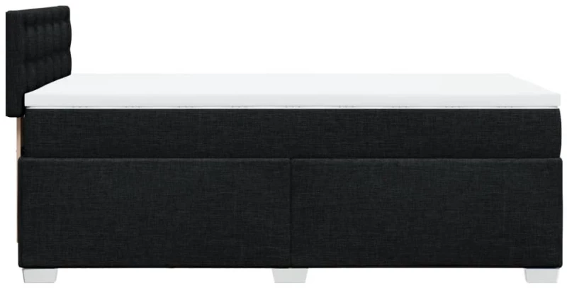 vidaXL Κρεβάτι Boxspring με Στρώμα Μαύρο 90x200 εκ. Υφασμάτινο