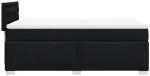 vidaXL Κρεβάτι Boxspring με Στρώμα Μαύρο 90x200 εκ. Υφασμάτινο