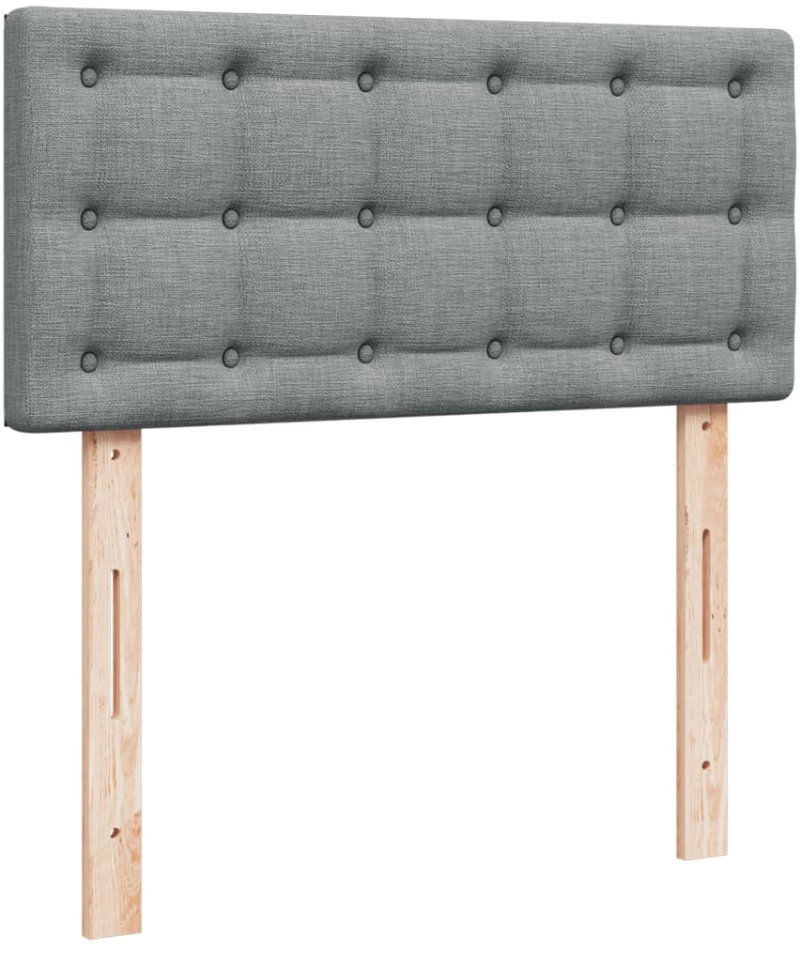 vidaXL Κρεβάτι Boxspring με Στρώμα Ανοιχτό Γκρι 90x200 εκ. Υφασμάτινο