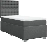 vidaXL Κρεβάτι Boxspring με Στρώμα Σκούρο Γκρι 90x200 εκ. Υφασμάτινο