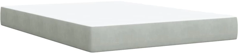 vidaXL Κρεβάτι Boxspring με Στρώμα Ανοιχτό Γκρι 140x190 εκ. Βελούδινο