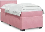 vidaXL Κρεβάτι Boxspring με Στρώμα Ροζ 90x190 εκ. Βελούδινο