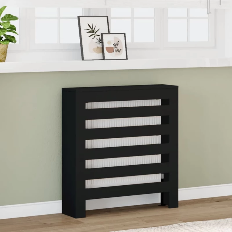 vidaXL Κάλυμμα Καλοριφέρ Μαύρο 78x20x82 εκ. από Επεξεργασμένο Ξύλο