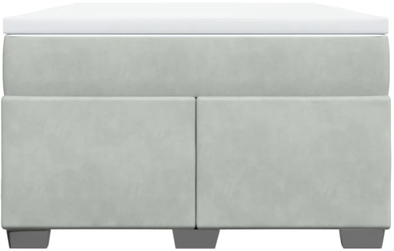 vidaXL Κρεβάτι Boxspring με Στρώμα Ανοιχτό Γκρι 120x200 εκ. Βελούδινο