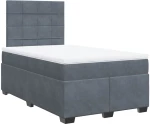 vidaXL Κρεβάτι Boxspring με Στρώμα Σκούρο Γκρι 120x190 εκ. Βελούδινο