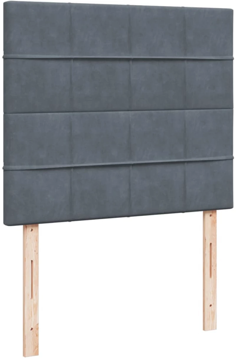 vidaXL Κρεβάτι Boxspring με Στρώμα Σκούρο Γκρι 120x190 εκ. Βελούδινο