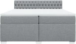 vidaXL Κρεβάτι Boxspring με Στρώμα Ανοιχτό Γκρι 200x200 εκ. Υφασμάτινο