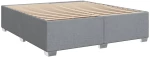 vidaXL Κρεβάτι Boxspring με Στρώμα Ανοιχτό Γκρι 200x200 εκ. Υφασμάτινο