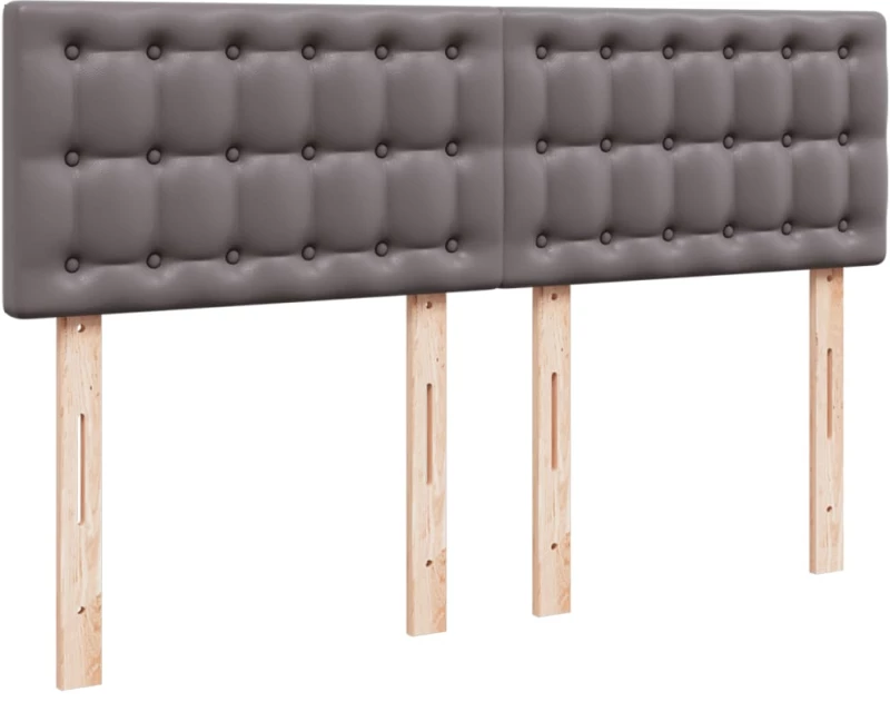 vidaXL Κρεβάτι Boxspring με Στρώμα Γκρι 160x200εκ. από Συνθετικό Δέρμα