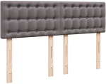vidaXL Κρεβάτι Boxspring με Στρώμα Γκρι 140x200εκ. από Συνθετικό Δέρμα