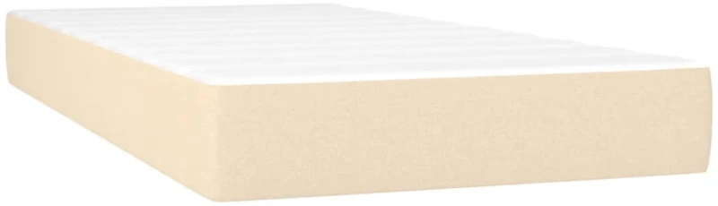 vidaXL Κρεβάτι Boxspring με Στρώμα Κρεμ 120x190 εκ. Υφασμάτινο