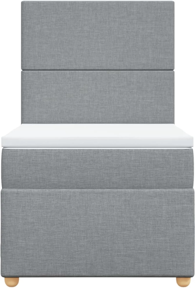 vidaXL Κρεβάτι Boxspring με Στρώμα Ανοιχτό Γκρι 80x200 εκ. Υφασμάτινο