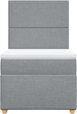 vidaXL Κρεβάτι Boxspring με Στρώμα Ανοιχτό Γκρι 80x200 εκ. Υφασμάτινο