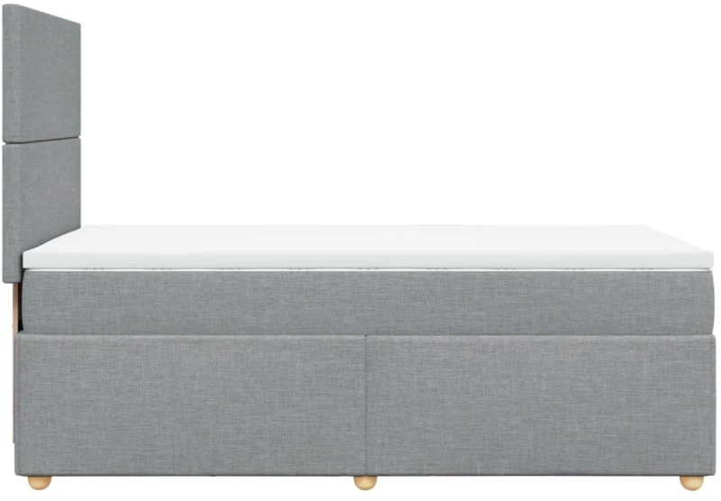 vidaXL Κρεβάτι Boxspring με Στρώμα Ανοιχτό Γκρι 80x200 εκ. Υφασμάτινο
