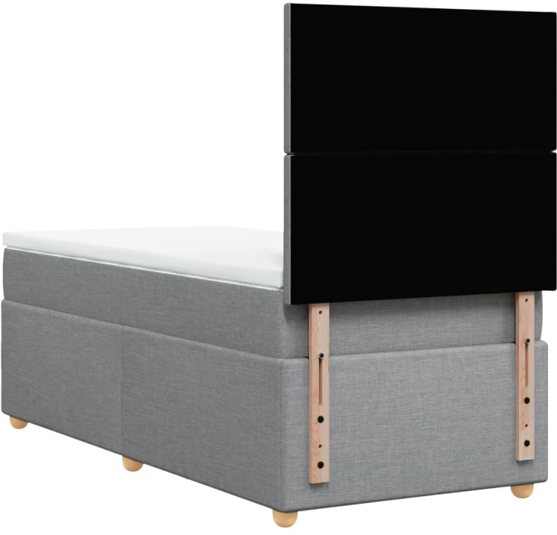 vidaXL Κρεβάτι Boxspring με Στρώμα Ανοιχτό Γκρι 80x200 εκ. Υφασμάτινο