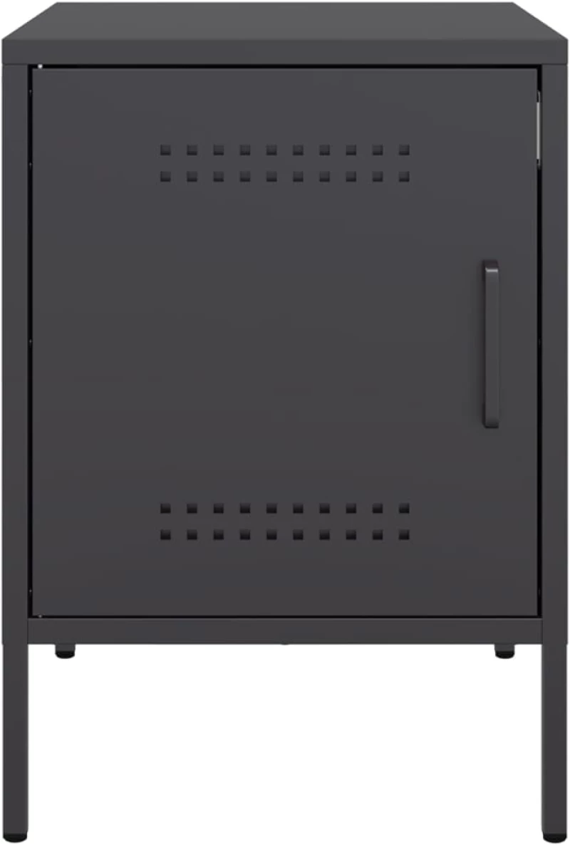 vidaXL Κομοδίνα 2 τεμ. Μαύρα 36x39x50,5 εκ. Χάλυβα