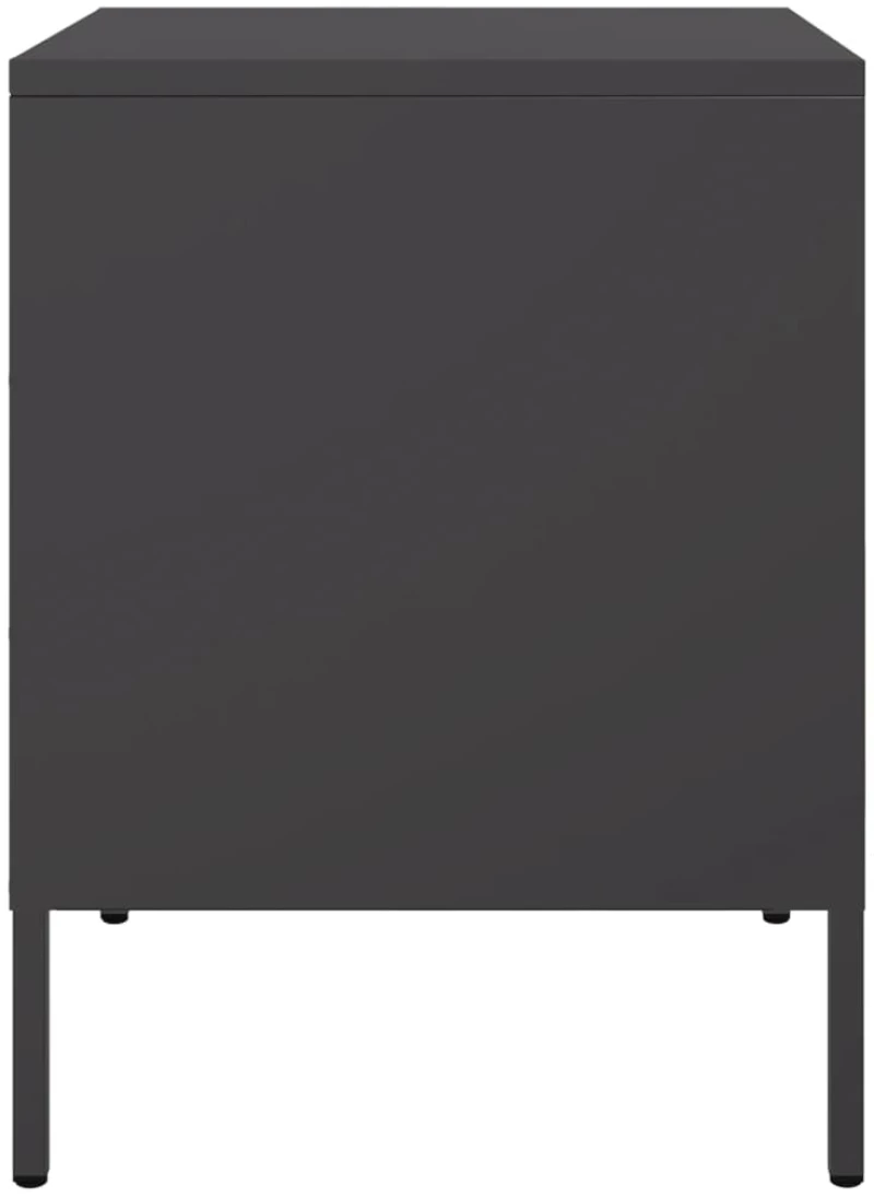 vidaXL Κομοδίνα 2 τεμ. Μαύρα 36x39x50,5 εκ. Χάλυβα