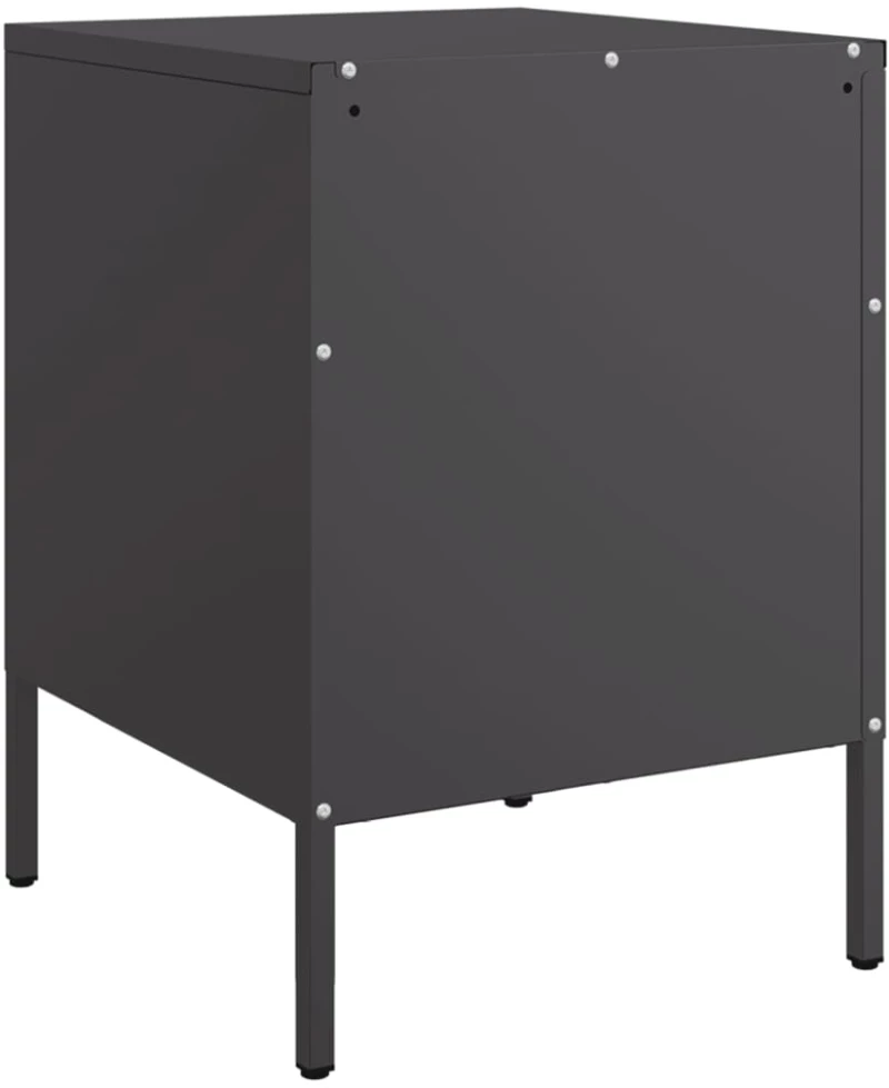 vidaXL Κομοδίνα 2 τεμ. Μαύρα 36x39x50,5 εκ. Χάλυβα