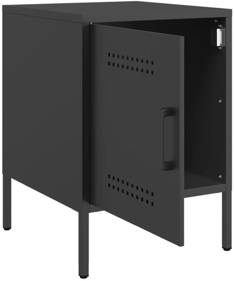 vidaXL Κομοδίνα 2 τεμ. Μαύρα 36x39x50,5 εκ. Χάλυβα