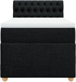 vidaXL Κρεβάτι Boxspring με Στρώμα Μαύρο 90x190 εκ.Υφασμάτινο