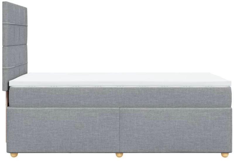 vidaXL Κρεβάτι Boxspring με Στρώμα Ανοιχτό Γκρι 90x200 εκ. Υφασμάτινο