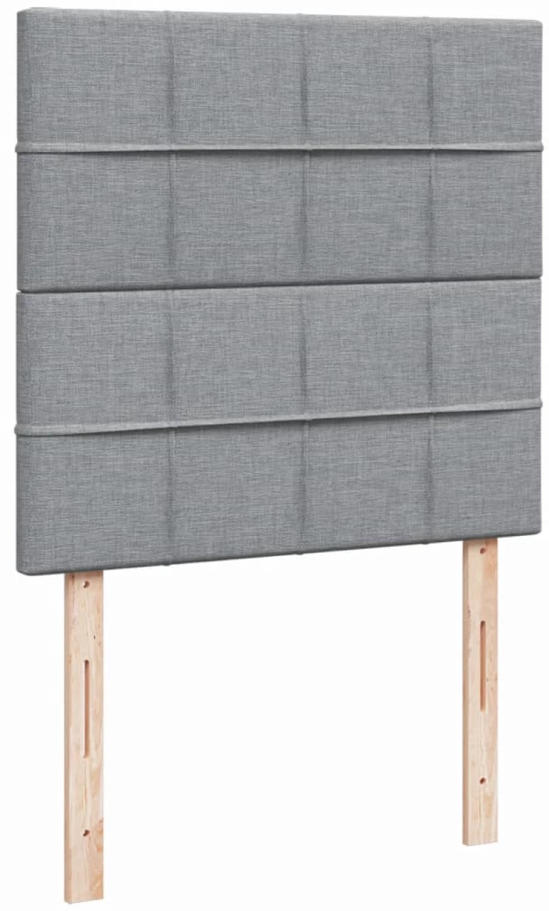 vidaXL Κρεβάτι Boxspring με Στρώμα Ανοιχτό Γκρι 90x200 εκ. Υφασμάτινο