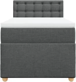 vidaXL Κρεβάτι Boxspring με Στρώμα Σκούρο Γκρι 90x200 εκ. Υφασμάτινο