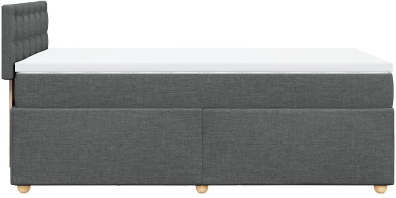 vidaXL Κρεβάτι Boxspring με Στρώμα Σκούρο Γκρι 90x200 εκ. Υφασμάτινο