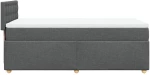 vidaXL Κρεβάτι Boxspring με Στρώμα Σκούρο Γκρι 90x200 εκ. Υφασμάτινο