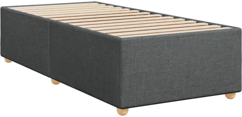 vidaXL Κρεβάτι Boxspring με Στρώμα Σκούρο Γκρι 90x200 εκ. Υφασμάτινο
