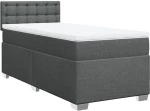 vidaXL Κρεβάτι Boxspring με Στρώμα Σκούρο Γκρι 90x200 εκ. Υφασμάτινο
