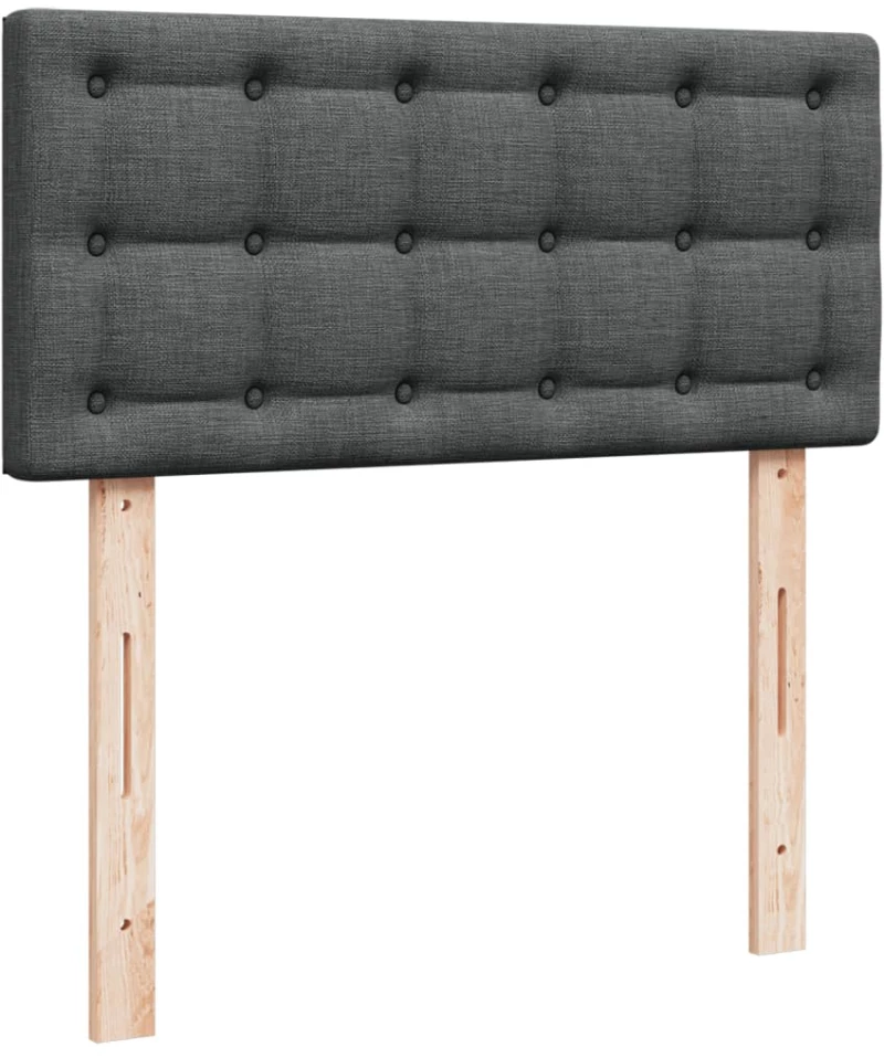 vidaXL Κρεβάτι Boxspring με Στρώμα Σκούρο Γκρι 90x200 εκ. Υφασμάτινο