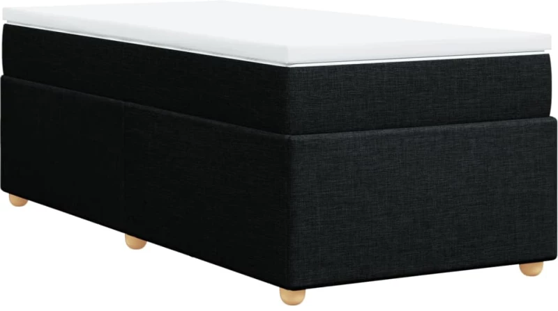 vidaXL Κρεβάτι Boxspring με Στρώμα Μαύρο 80 x 200 εκ. Υφασμάτινο