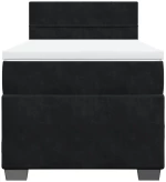 vidaXL Κρεβάτι Boxspring με Στρώμα Μαύρο 90x190 εκ. Βελούδινο