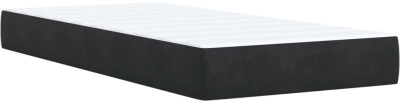 vidaXL Κρεβάτι Boxspring με Στρώμα Μαύρο 90x190 εκ. Βελούδινο