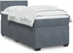 vidaXL Κρεβάτι Boxspring με Στρώμα Σκούρο Γκρι 100x200 εκ. Βελούδινο
