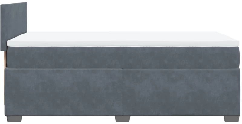 vidaXL Κρεβάτι Boxspring με Στρώμα Σκούρο Γκρι 100x200 εκ. Βελούδινο