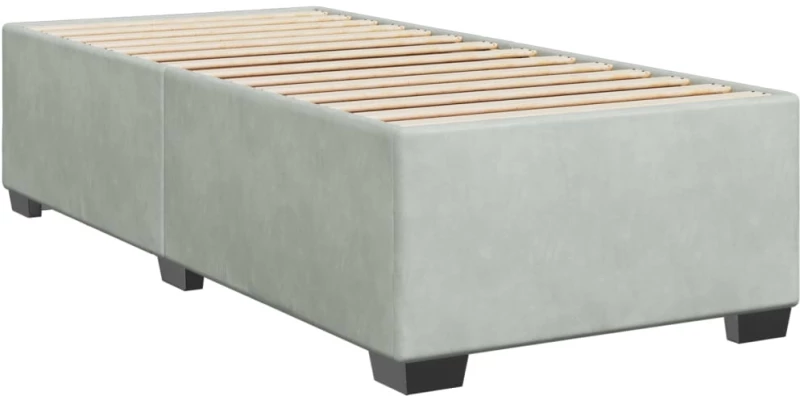 vidaXL Κρεβάτι Boxspring με Στρώμα Ανοιχτό Γκρι 100x200 εκ. Βελούδινο