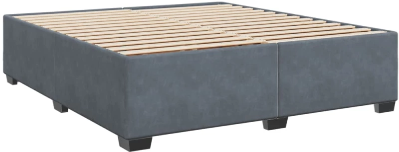 vidaXL Κρεβάτι Boxspring με Στρώμα Σκούρο Γκρι 180x200 εκ. Βελούδινο