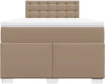 vidaXL Κρεβάτι Boxspring με Στρώμα Καπουτσίνο 140x200εκ.από Συνθ.Δέρμα