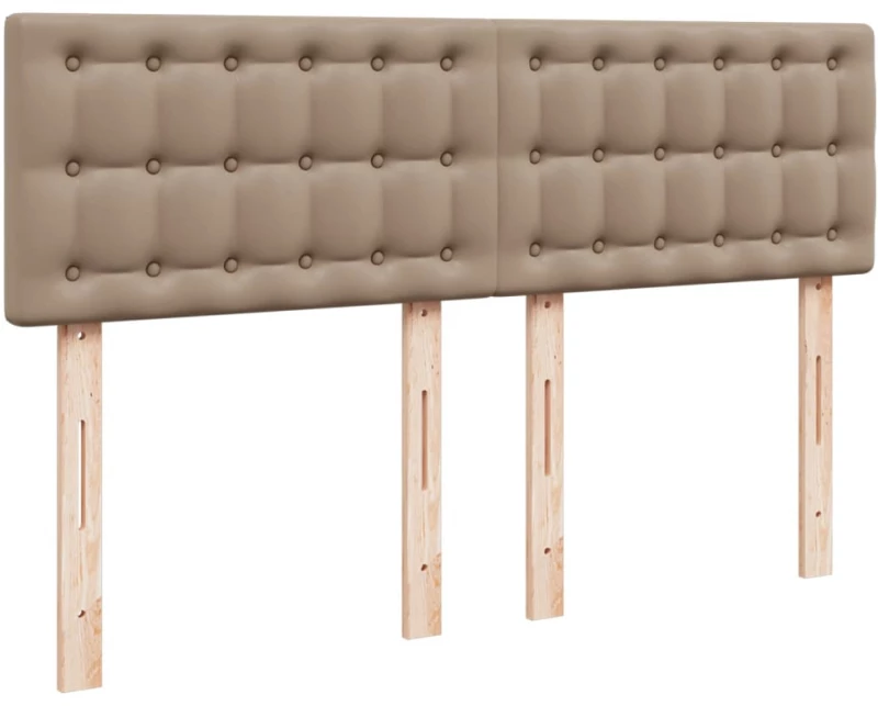 vidaXL Κρεβάτι Boxspring με Στρώμα Καπουτσίνο 140x200εκ.από Συνθ.Δέρμα