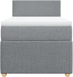vidaXL Κρεβάτι Boxspring με Στρώμα Ανοιχτό Γκρι 90x190 εκ. Υφασμάτινο